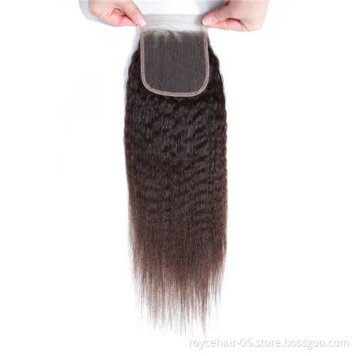 Closure With Top Wig Curly Hair , U Part  Light Brown Lace Hair Closure